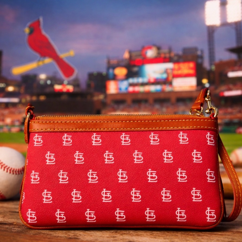 Dooney & Bourke Red Wristlet w/ St. Cardinals Logo - Picture 3 of 4